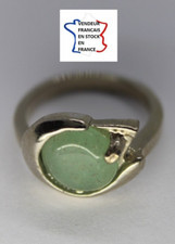 Bague pierre verte argentée - bague,