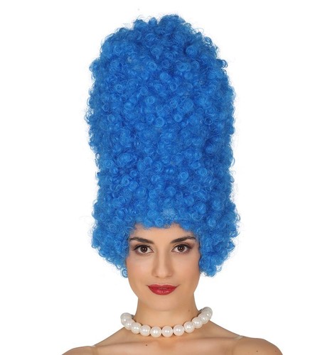 Blue wig cartoon - blue,