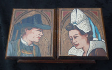 Boite bois décor peint couple