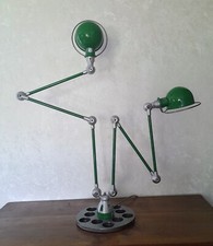 LAMPE de bureau , Lampadaire JIELDE LOFT vert  et metal 2 x 3 bras sur socle