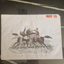  WATERLOO 1815 WELLINGTON NAPOLEON GRAVURE ORIGINALE  1825  REF 15