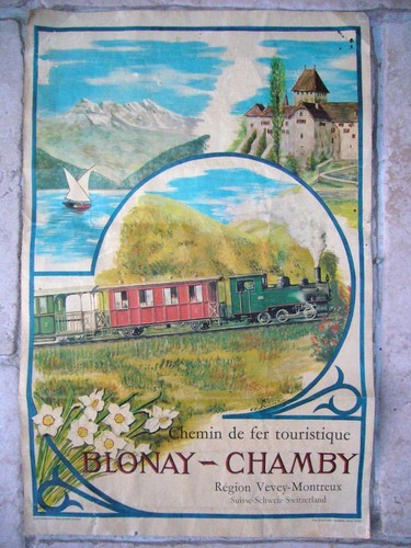 Affiche ancienne chemin fer - affiche,