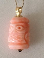 Pink Coral Tiki Figure, 14kt