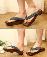 Expédié de Paris - Sandales Geta Traditionnelles Japonaises Bois Tong Homme 