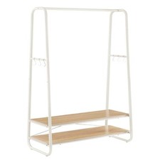 Portant à Vêtement Porte-Manteaux Armoire Vestiaire avec 2 Étagères 6 Crochet...