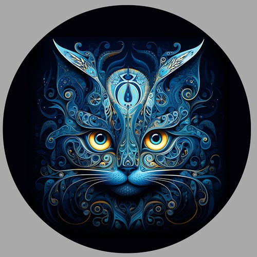 Tete chat bleu angora - tete, de