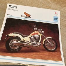 Honda VT600 Shadow 600 VT 1992 carte moto collection Atlas Japon