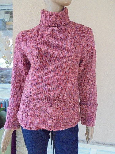 Pull tweed rose hiver - d'hiver, col