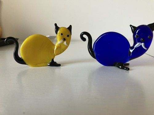 Figurines chat en verre - , 2
