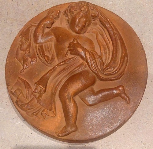 Bas relief medaillon - relief, terre