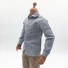 Chemise à Carreaux Gris 1/6 Vêtements Mâles Pour 12 Pouces Action Figure Toys