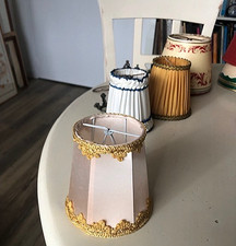 Anciens abat-jour tissu satin