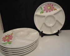 6 assiettes gien à compartiments / assiette à fondue modèle Barbizon