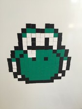 PIXEL ART AIMANT REFRIGERATEUR FRIGO TETE YOSHI VERTE SUPER MARIO NINTENDO