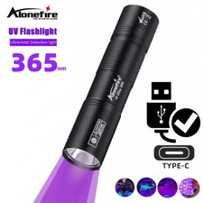 Lampe Torche UV 365nm Rechargeable USB Détection Urine Animaux Taches Propreté
