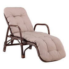 Chaise Longue en Rotin "Nella" 177cm Noyer