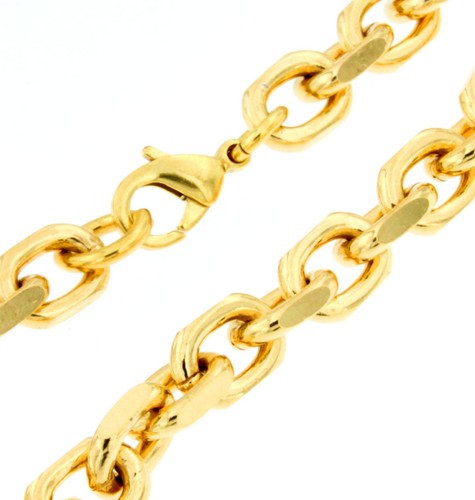 Collier chaine ancre plaqué