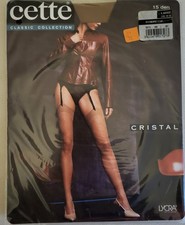 1 paire de bas nylon voile  talon sandale, CETTE ,beige , Taille L