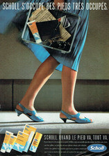 Publicité Advertising 0825  1985      Scholl  cremes pour pieds très occupés