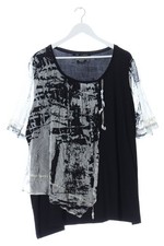 ALAIN WEIZ Top à col bateau Dames Haut T EU 54 noir-blanc style décontracté