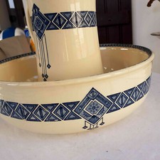 Ancien ensemble de toilette en Faïence décor Art Déco Hamage