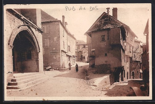 Cpa saint vallier - rue, animée