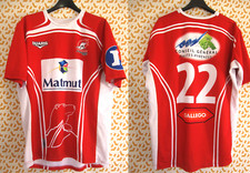 Maillot Rugby Tarbes Pyrenees Matmut Duarig porté #22 Rouge et blanc - XL
