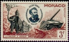 MONACO STAMP TIMBRE N° 429 " JULES VERNE LA MAISON A VAPEUR 3 F " NEUF xx TTB