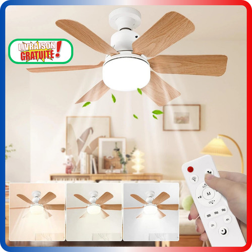 Ventilateur plafond bois led - plafond,