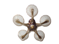 Lustre plafonnier style petitot ezan cinq feux de lumières d'époque Art Déco 