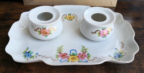 Old porcelain inkwell hand - old,