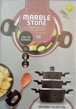 3x Casseroles Couvercle Verre