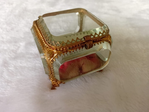 Coffret ancien verre en - et,
