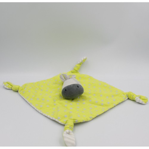 Doudou plat ane vert étoiles