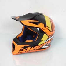 Casque cross orange noir