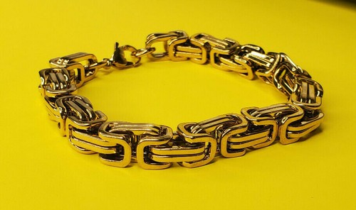 Gold stainless steel biker - gold,