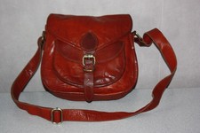 LOUISA LEE Sac besace cuir souple marron India Bandoulière BON ETAT