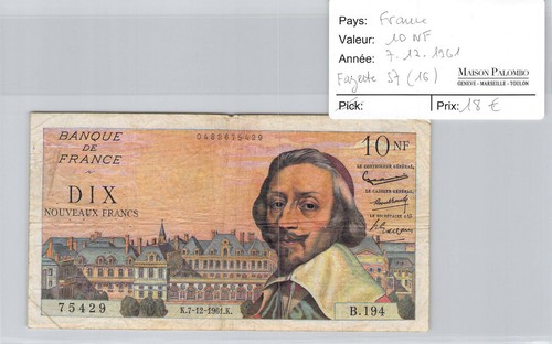 Nouveaux francs 12 - 10, 7.12.1961