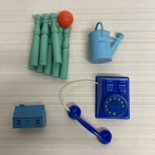 Lot jouet ancien offert par la lessive bonux - téléphone quilles maison seau