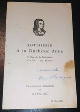 MENU Rôtisserie A La Duchesse