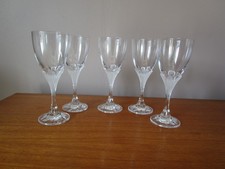 5 Verres à vin / eau en cristal d' Arques modèle Granville """"