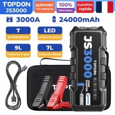 TOPDON JS3000 Auto Démarreur 3000A Powerbank Jump Starter Booster 24000mAh