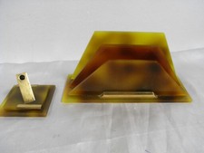 ?? NÉCESSAIRE DE BUREAU BAKÉLITE AMBRE ÉCRITOIRE RANGE COURRIER CRAYON VINTAGE