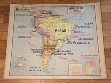 ANCIEN CARTE VIDAL LABLACHE-20 Amérique du Sud Politique/muette-Armand COLIN