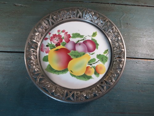 Ancien plat corbeille - , fruits