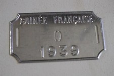 ancienne plaque fiscale taxe velo velocipede COLONIE GUINEE FRANCAISE 1939 WW2