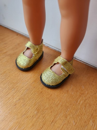 Chaussure doré poupée - chaussure, or