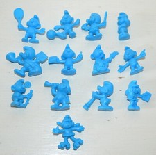 LOt 13 Figurines Schtroumpf Smurf bleu Publicitaire OMO Vintage PEYO 80's 1983