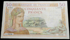 Billet De 50 Francs 9/9/37