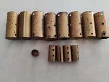 Meccano – 8 Cylindres 216 + 4 Manchons 163 + Support cheminée 164 dorés